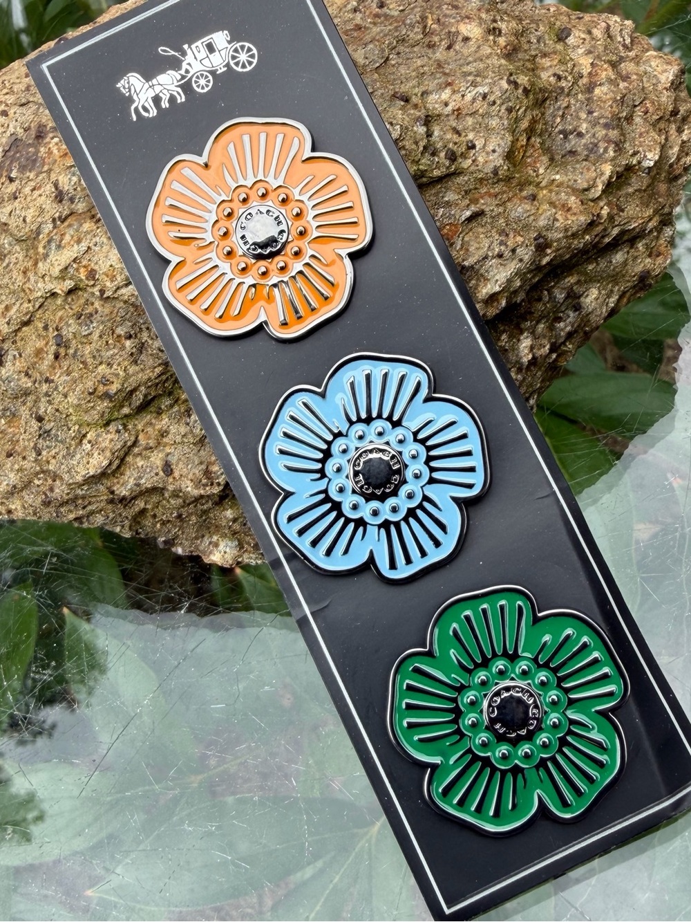 Coach Tea Rose Multicolor Enamel Pin Set